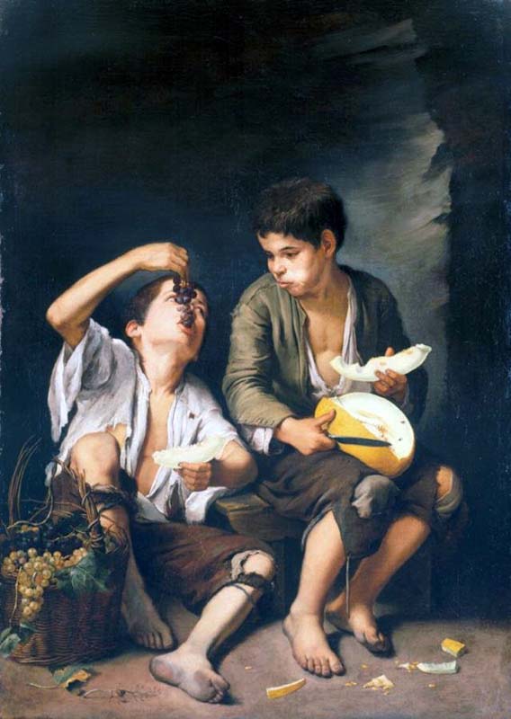 Boys Eating Grapes